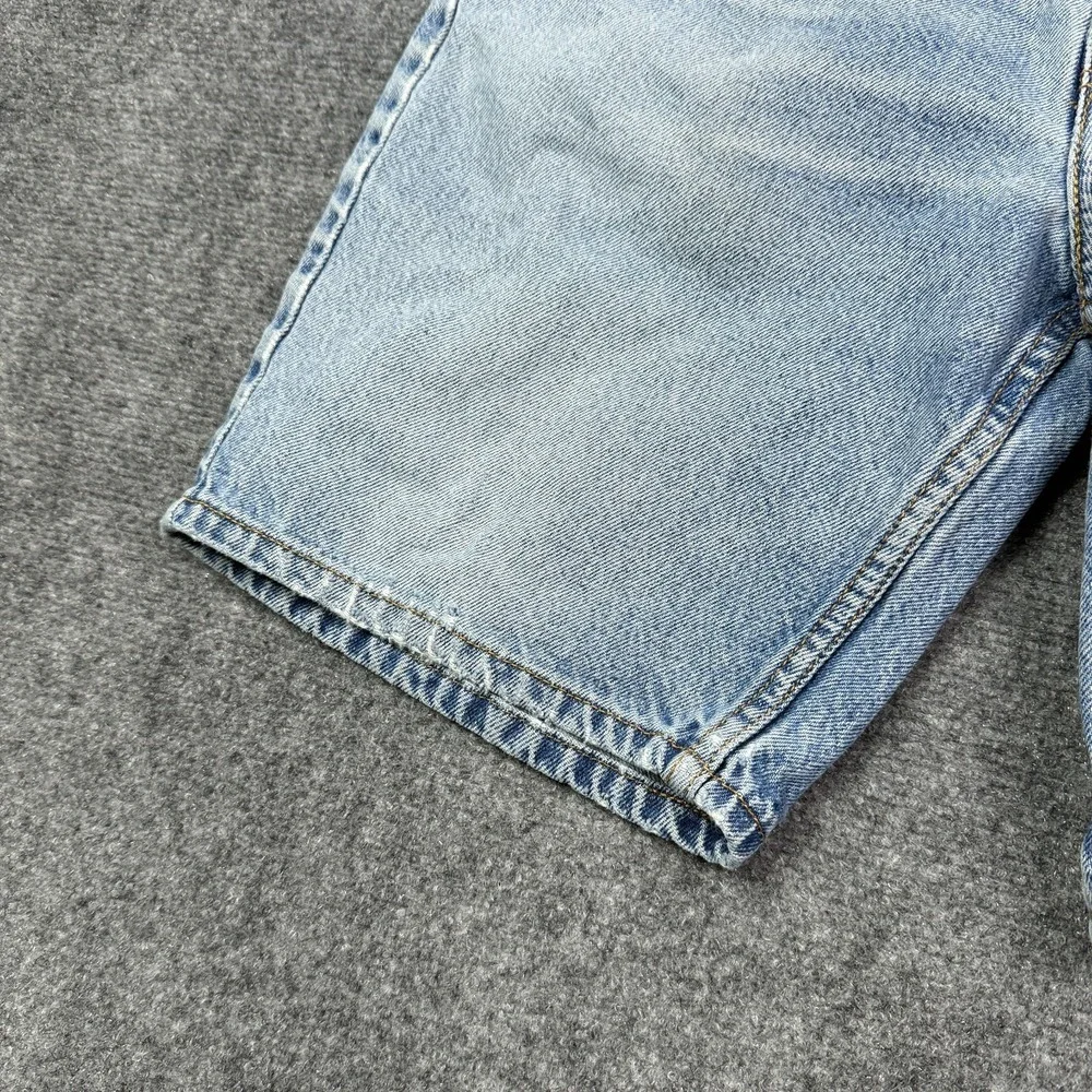 Levis 505 Shorts Mens Size 34 Regular Fit Light Wash Vintage Distressed Denim